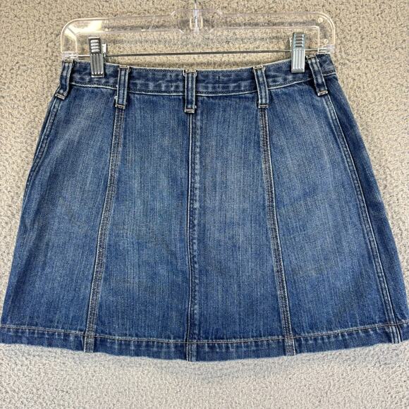 Abercrombie & Fitch Denim Mini Skirt 4 Y2k Preppy Sexy Mall girl Button Front - Picture 2 of 6
